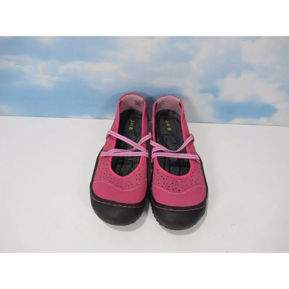 J-41 Black Hot Pink COCONUT Vegan Slip On Mary Jane Shoes size Girls US 4 M Jeep